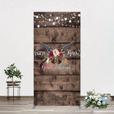 Lofaris Rose Guns Wooden Gender Reveal Rectangle Backdrop